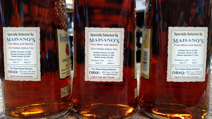 New Maisano Hand Select Four Roses Offerings